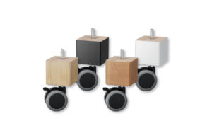 Noga drewniana z kółkiem 12 cm