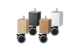 Noga drewniana z kółkiem 15 cm